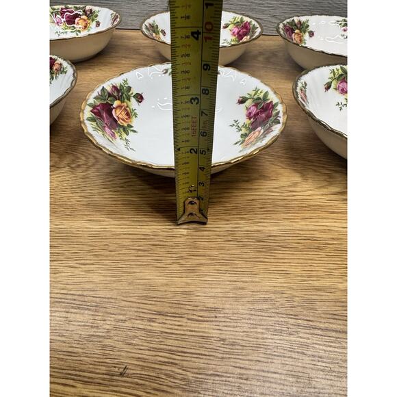 VINTAGE Royal Albert China Old Country Roses Desert Bowls 5.25” England ~6 Pc - Picture 6 of 9